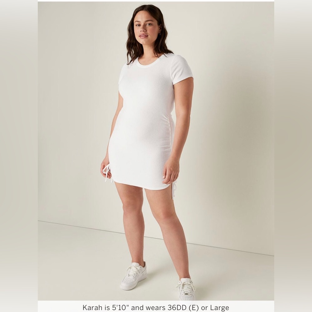 BEACH TERRY RUCHED SIDE DRESS